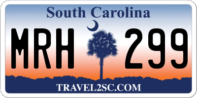SC license plate MRH299