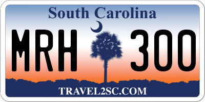 SC license plate MRH300