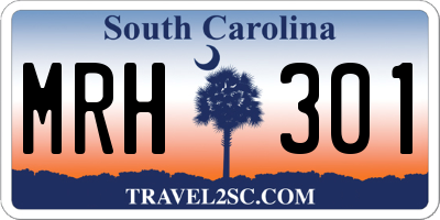 SC license plate MRH301