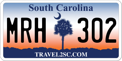 SC license plate MRH302