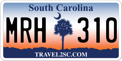 SC license plate MRH310