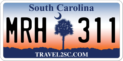 SC license plate MRH311