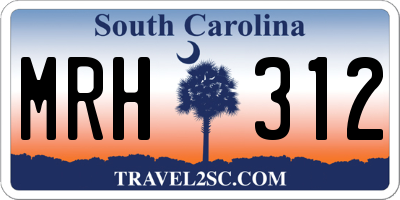 SC license plate MRH312