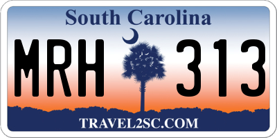 SC license plate MRH313