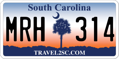 SC license plate MRH314
