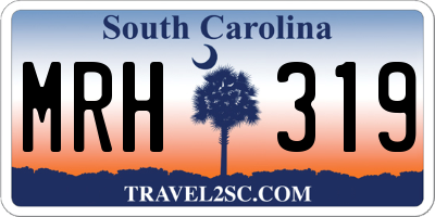 SC license plate MRH319