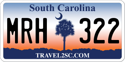 SC license plate MRH322