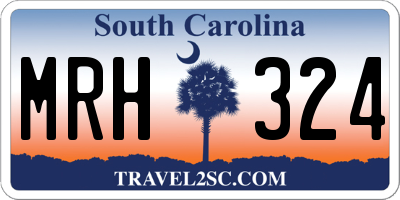 SC license plate MRH324