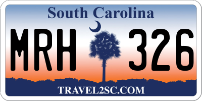 SC license plate MRH326
