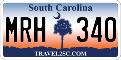 SC license plate MRH340