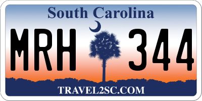 SC license plate MRH344