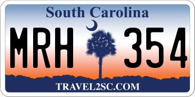 SC license plate MRH354