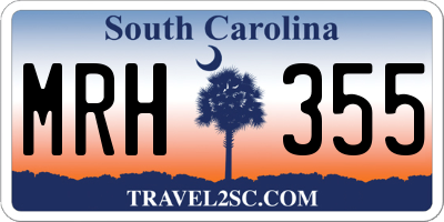 SC license plate MRH355