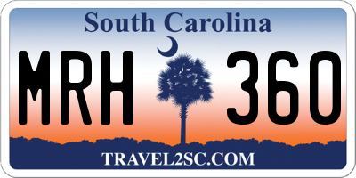 SC license plate MRH360