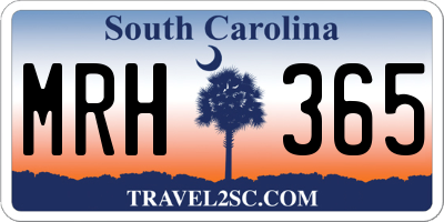 SC license plate MRH365