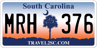 SC license plate MRH376