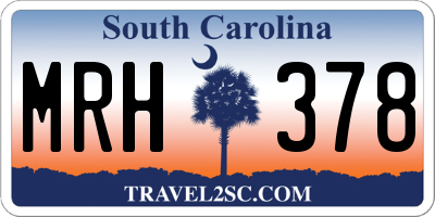 SC license plate MRH378