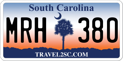 SC license plate MRH380