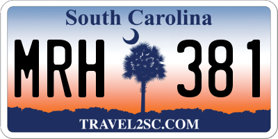 SC license plate MRH381