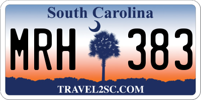 SC license plate MRH383