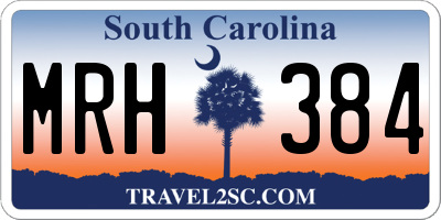 SC license plate MRH384