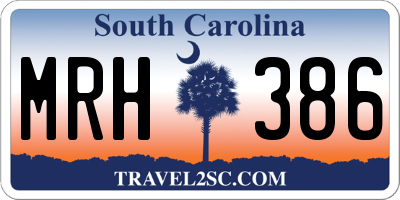 SC license plate MRH386