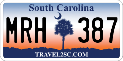 SC license plate MRH387