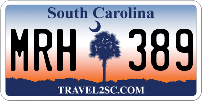 SC license plate MRH389