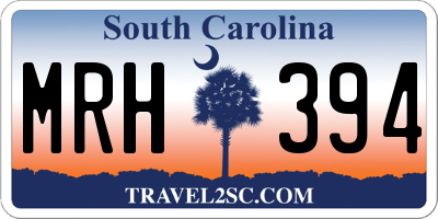 SC license plate MRH394