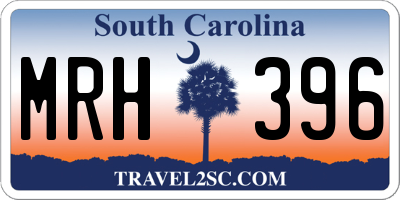 SC license plate MRH396