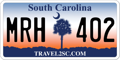SC license plate MRH402