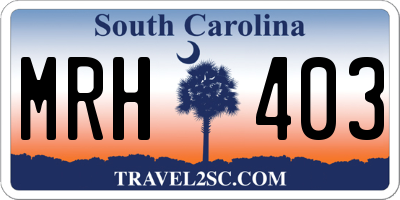 SC license plate MRH403