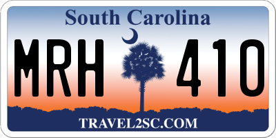SC license plate MRH410