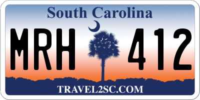 SC license plate MRH412
