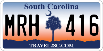 SC license plate MRH416