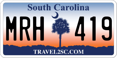 SC license plate MRH419
