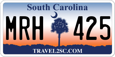 SC license plate MRH425