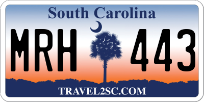 SC license plate MRH443