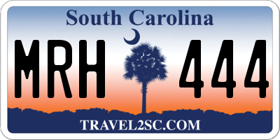 SC license plate MRH444