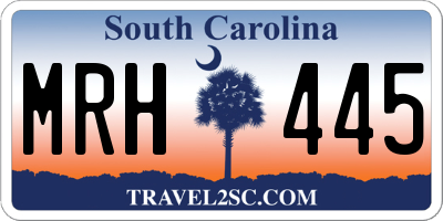 SC license plate MRH445