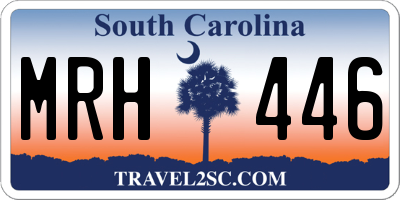 SC license plate MRH446