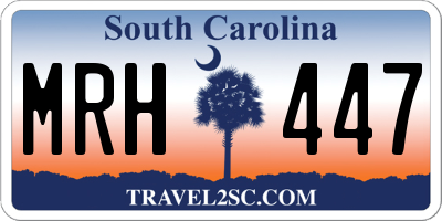SC license plate MRH447