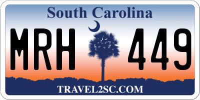 SC license plate MRH449
