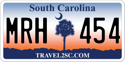 SC license plate MRH454