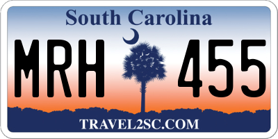 SC license plate MRH455