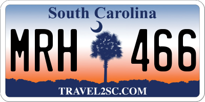 SC license plate MRH466