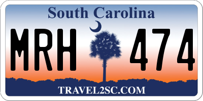 SC license plate MRH474