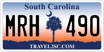 SC license plate MRH490