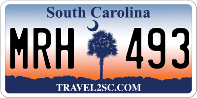 SC license plate MRH493