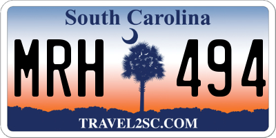 SC license plate MRH494